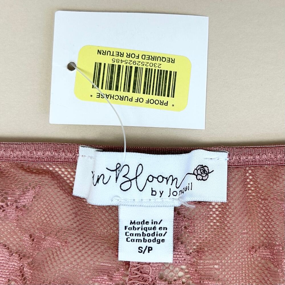 In Bloom By Jonquil SMALL Blush Pink Lace Sheer Sexy Bodysuit Teddy Lingerie NWT - Picture 2 of 7